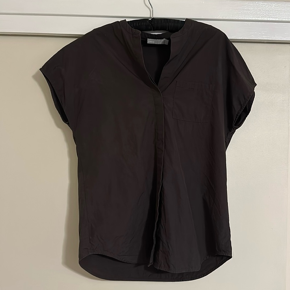 Vince Button Down Small Black Blouse. Euc - image 1